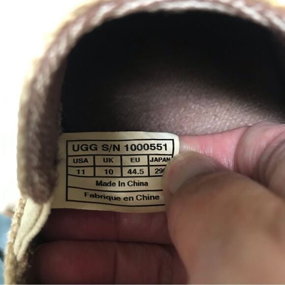 ‎UGG tan canvas slide on loafers 11 main image 7